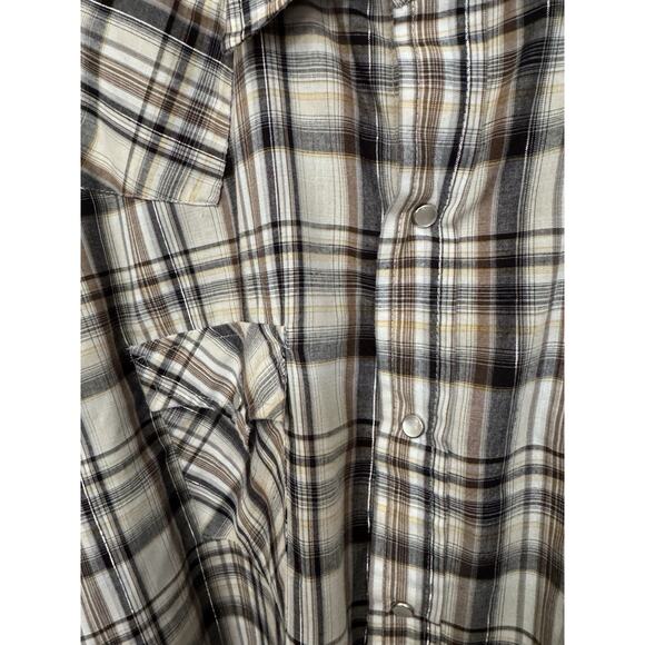 Ely Cattleman Mens XL Plaid Pearl Button Front Casual Cowboy Western Shirt VTG ? - Picture 5 of 7